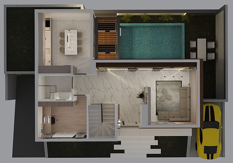 Larmes Villas 6+2 Ruby zemin kat planı